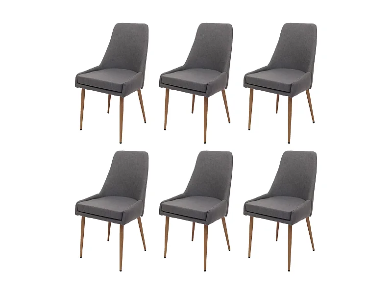 Eetkamerstoel MCW-O27 (set van 6),  donkergrijs