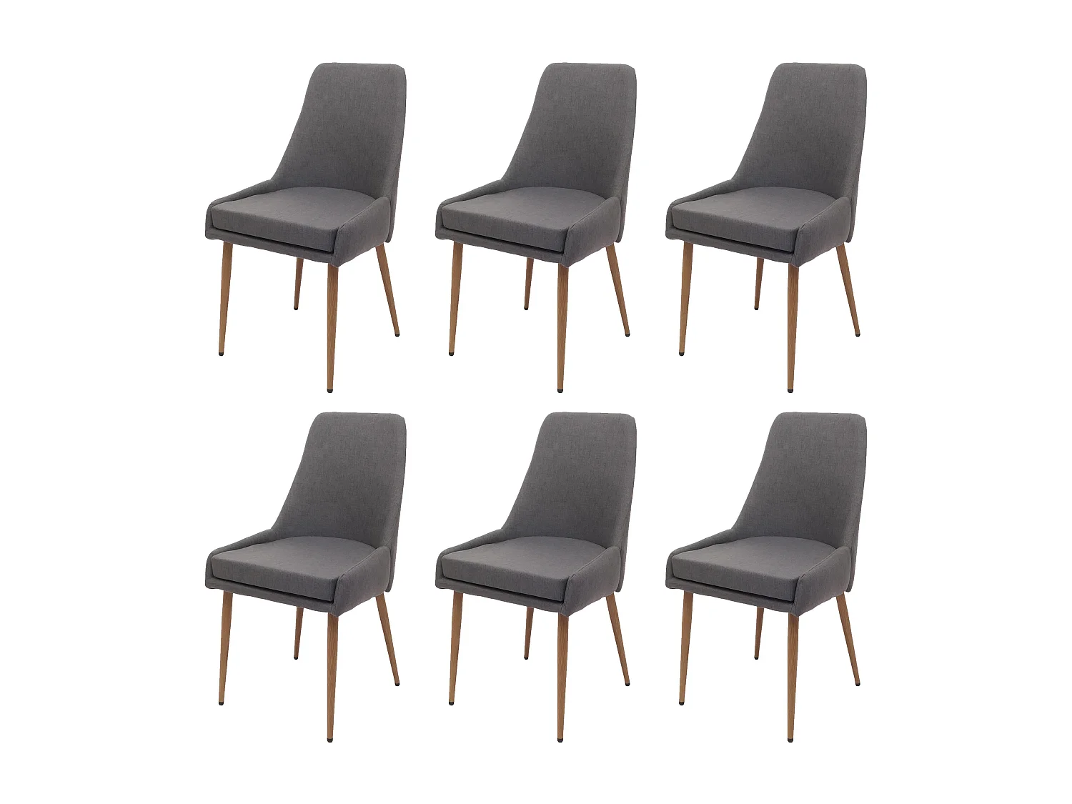 Esszimmerstuhl MCW-O27 (6er-Set), Dunkelgrau