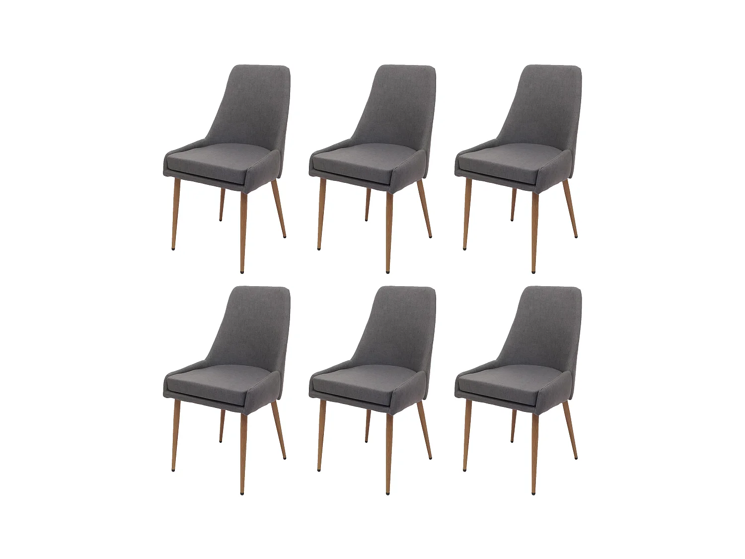 Chaise de salle à manger MCW-O27 (lot de 6),  gris foncé