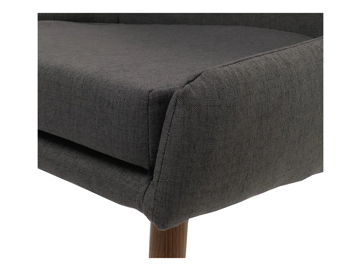 Set di 6 sedie da pranzo MCW-O27, poltroncina cucina imbottita, tessuto (280g/m²) acciaio effetto legno ~ grigio scuro