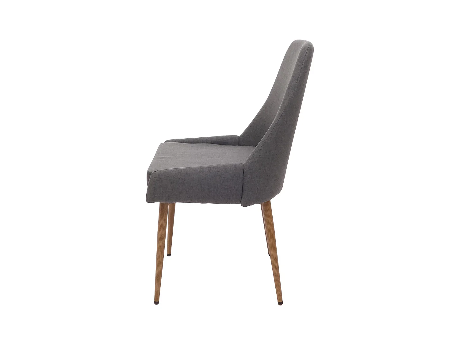 Set di 6 sedie da pranzo MCW-O27, poltroncina cucina imbottita, tessuto (280g/m²) acciaio effetto legno ~ grigio scuro