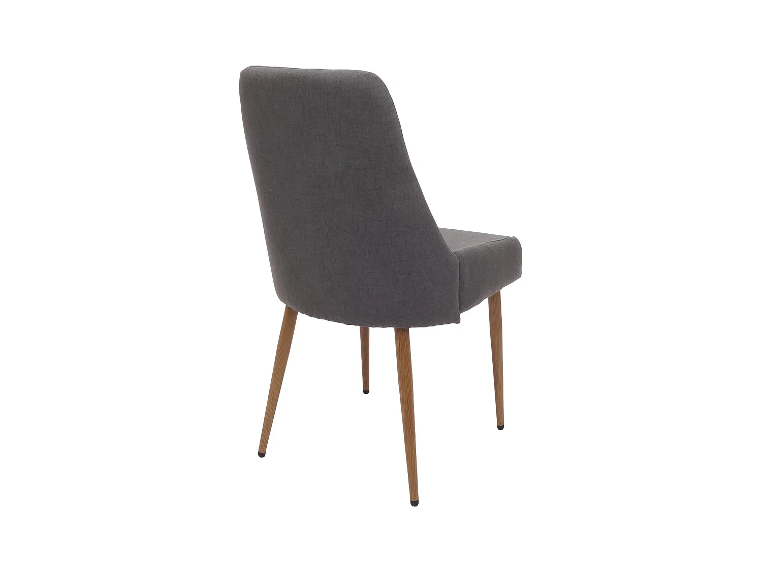 Set di 6 sedie da pranzo MCW-O27, poltroncina cucina imbottita, tessuto (280g/m²) acciaio effetto legno ~ grigio scuro