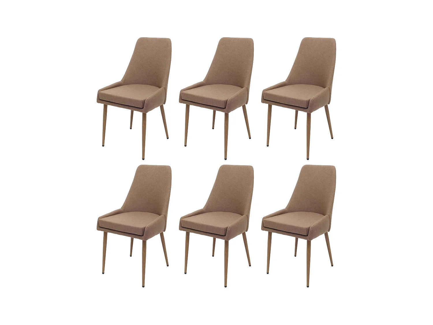 Chaise de salle à manger MCW-O27 (lot de 6),  marron