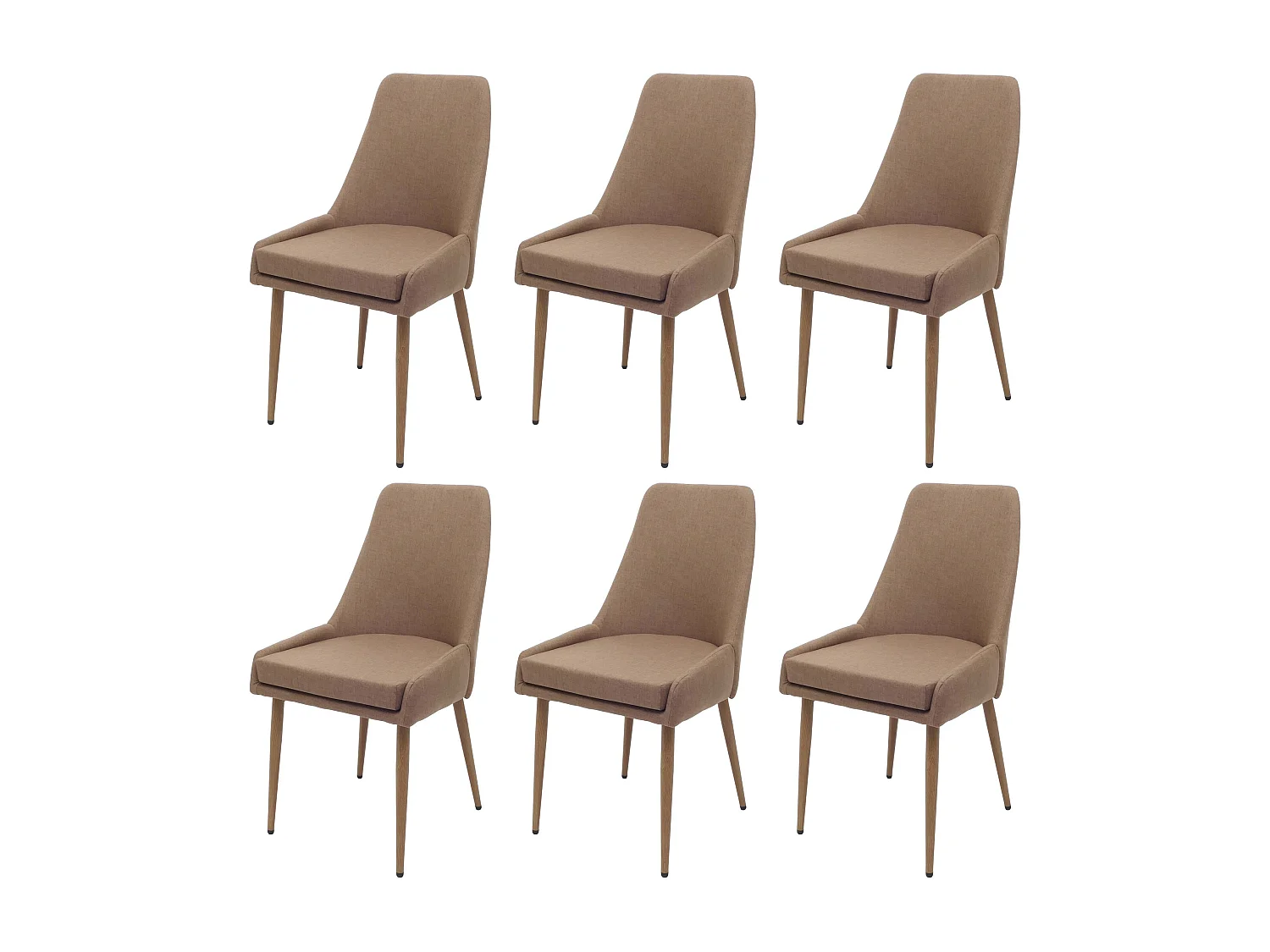 Chaise de salle à manger MCW-O27 (lot de 6),  marron