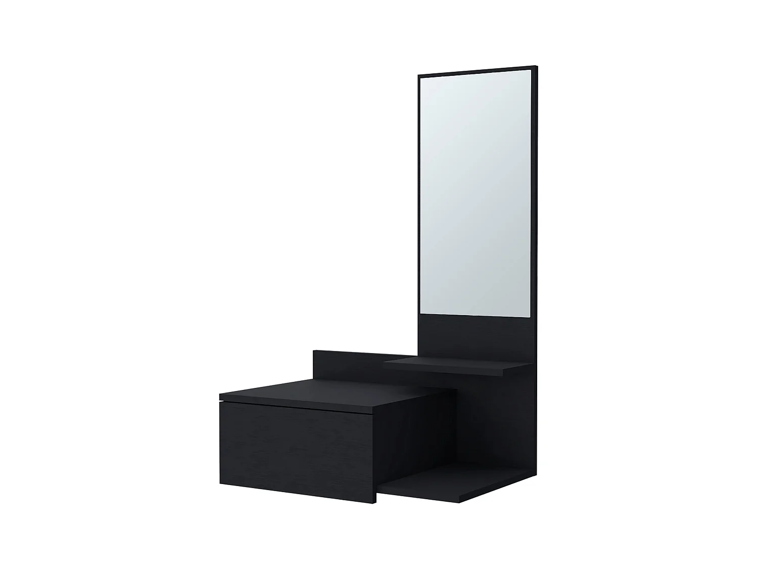 TUHOME Meuble flottant Elgin avec miroir inclus, noir