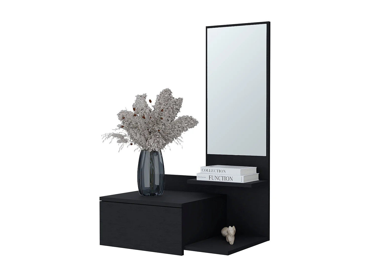 TUHOME Mobile sospeso Elgin con specchio incluso, nero