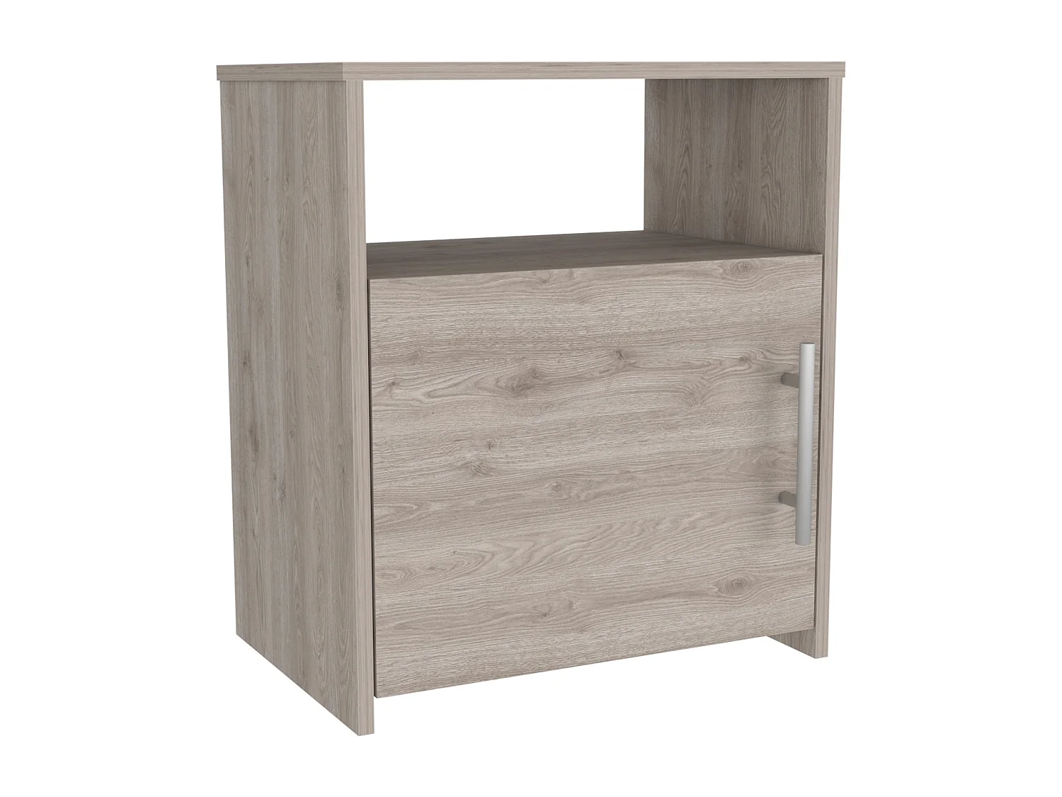 TUHOME Table de Nuit Bristol, Un Compartiment avec Porte, Surface Supérieure, Gris Clair