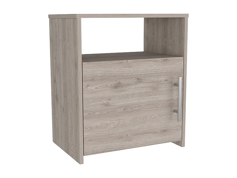 TUHOME Table de Nuit Bristol, Un Compartiment avec Porte, Surface Supérieure, Gris Clair