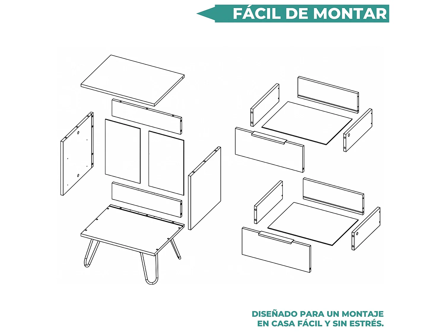 TUHOME CONCEPT Table de chevet Augusta de 45 cm, wengé
