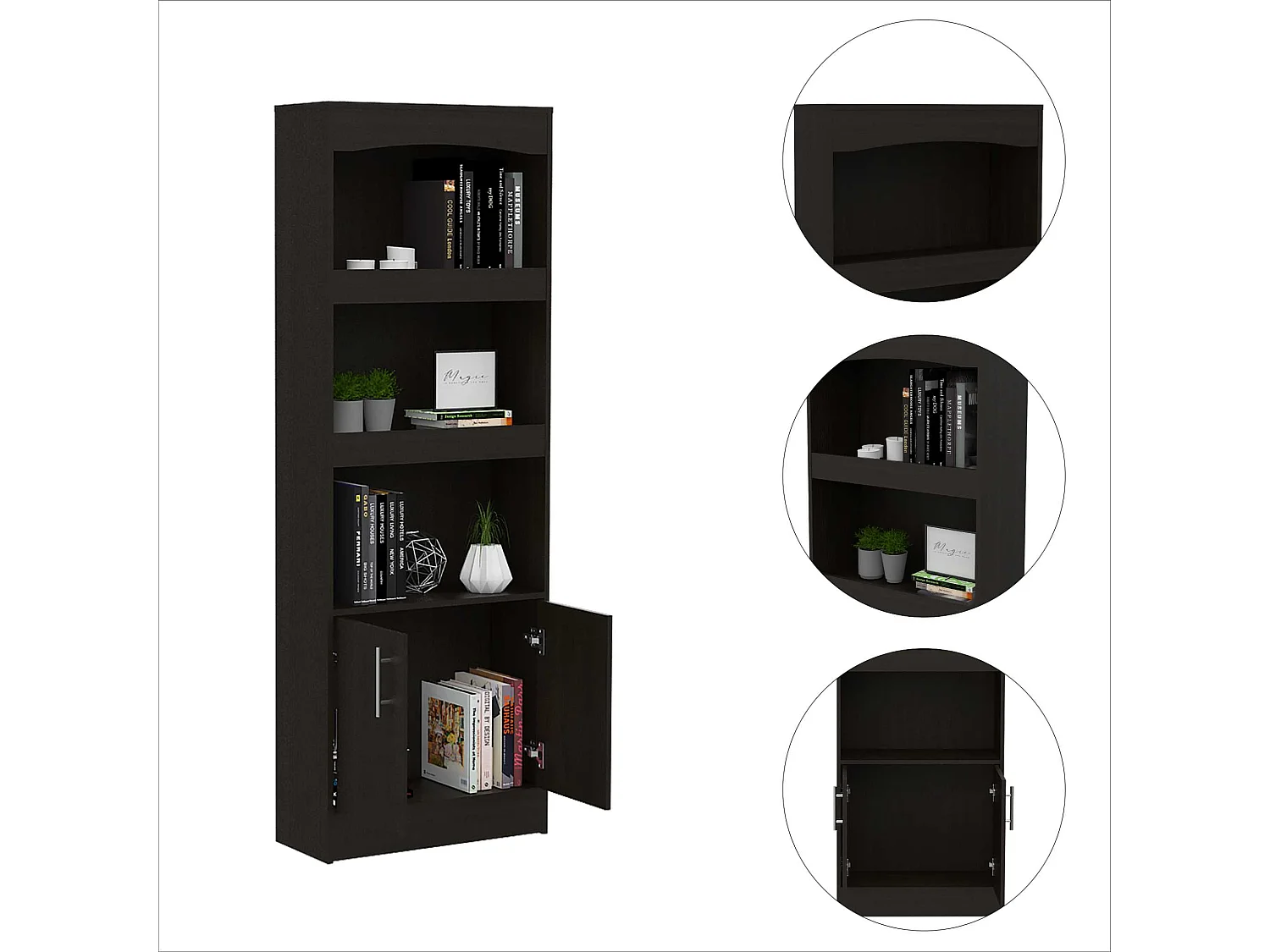 TUHOME CONCEPT Estante Simma de 181 cm, wengué