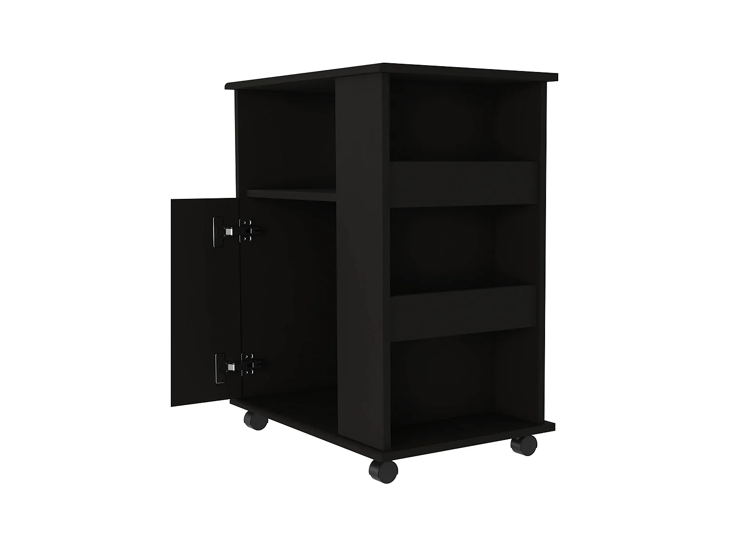 TUHOME Meuble Bas Micro-ondes Clayton Kit, Noir