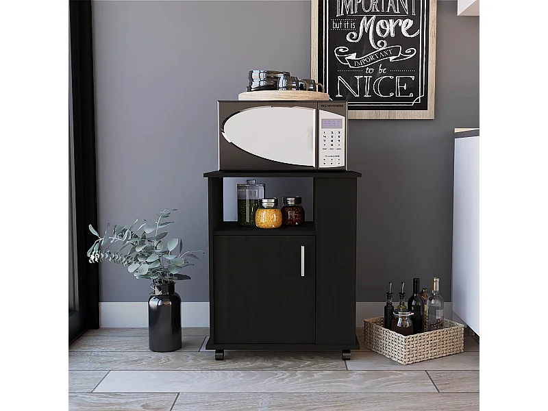 TUHOME Gabinete Inferior para Microondas Clayton Kit, Negro