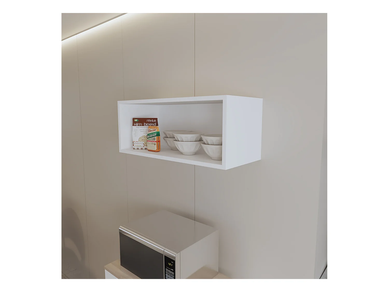 TUHOME Armário de Parede Hard Rock em Melamina com Prateleira Aberta