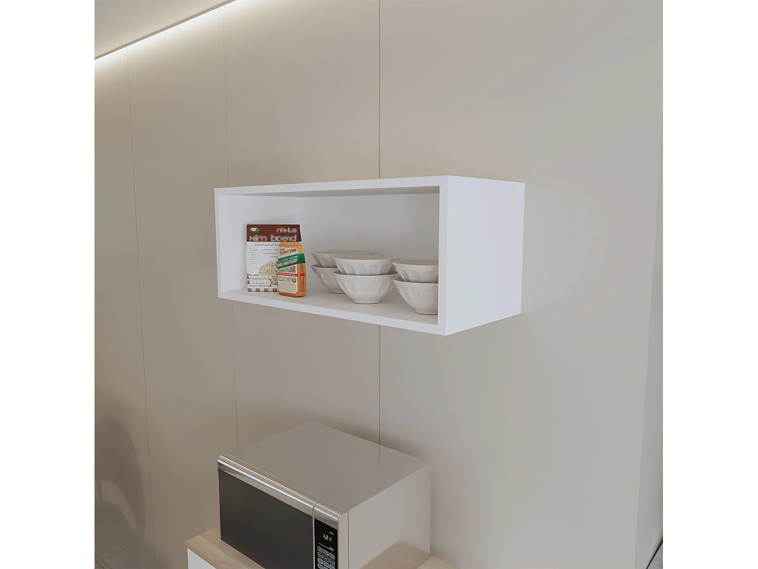 TUHOME Armário de Parede Hard Rock em Melamina com Prateleira Aberta