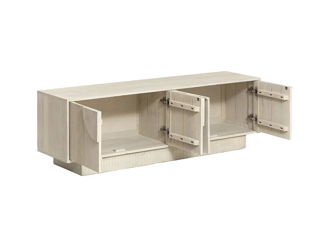 Meuble TV en bois de manguier blanchi Miliam