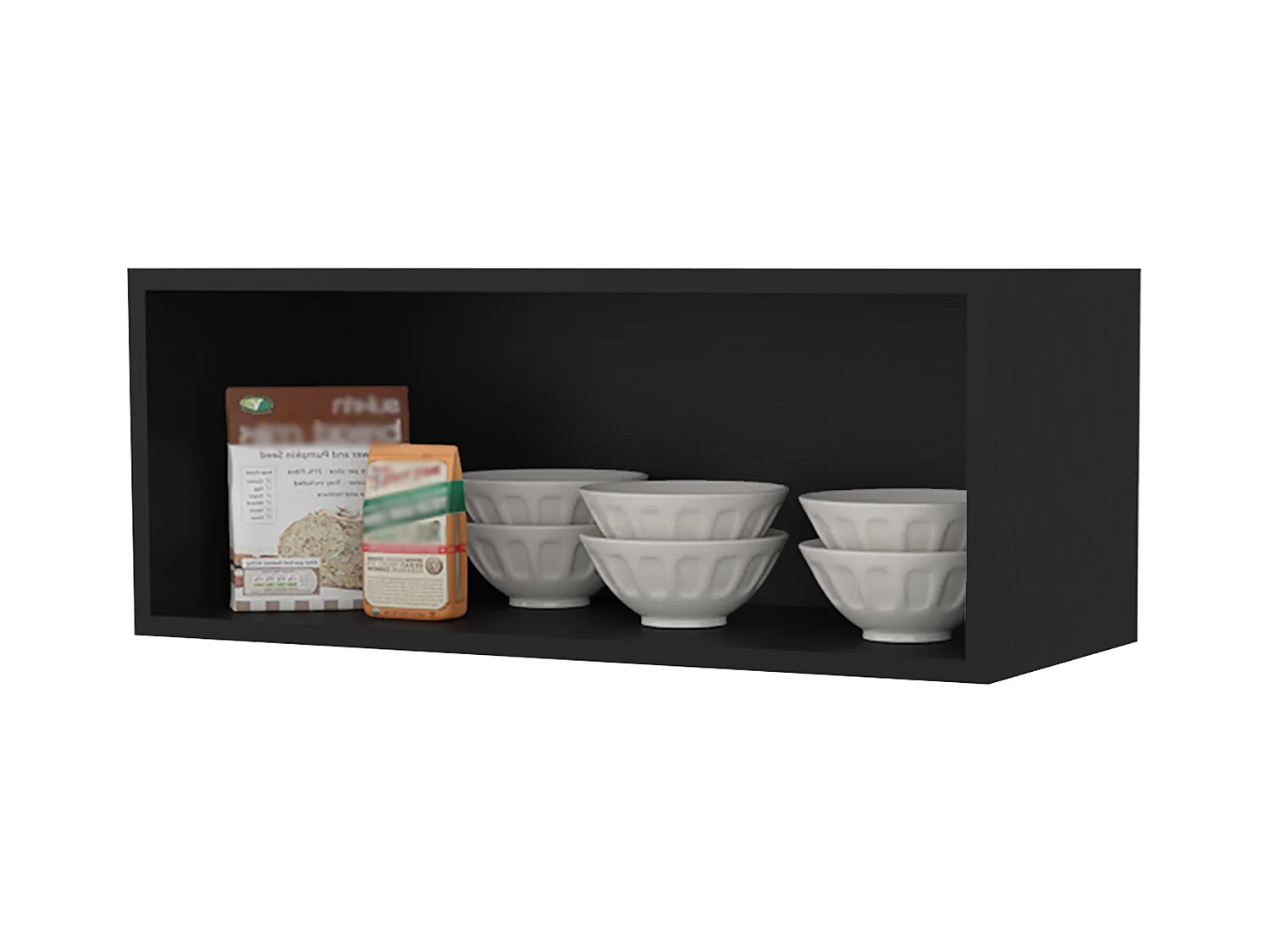 TUHOME Armário de Parede Hard Rock em Melamina com Armazenamento Aberto