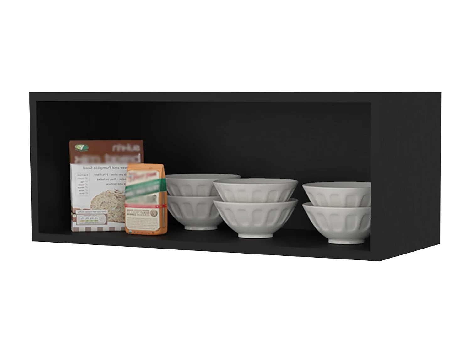 TUHOME Gabinete de Pared Hard Rock en Melamina con Almacenamiento Abierto