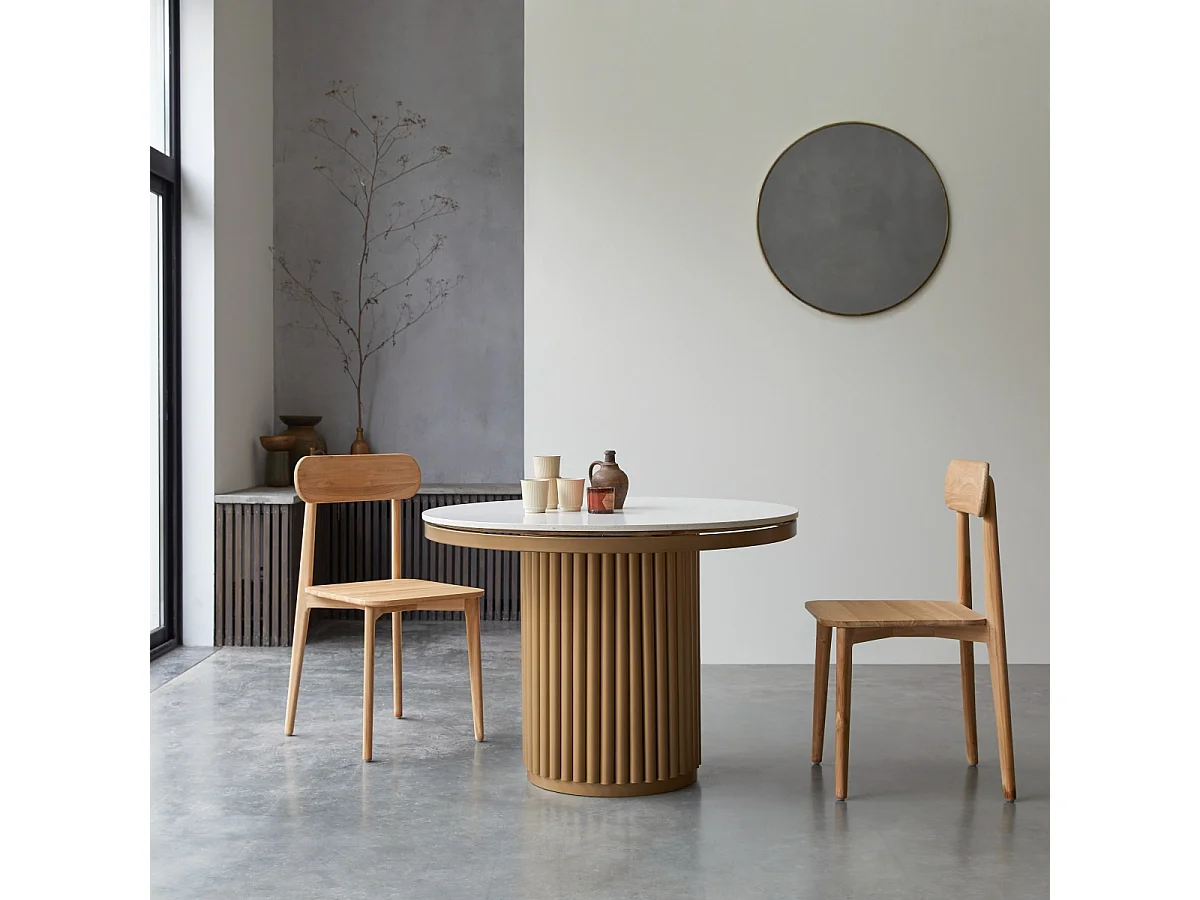 Runder Tisch Isaure aus Metall und Terrazzo 4/6 Personen 107 cm