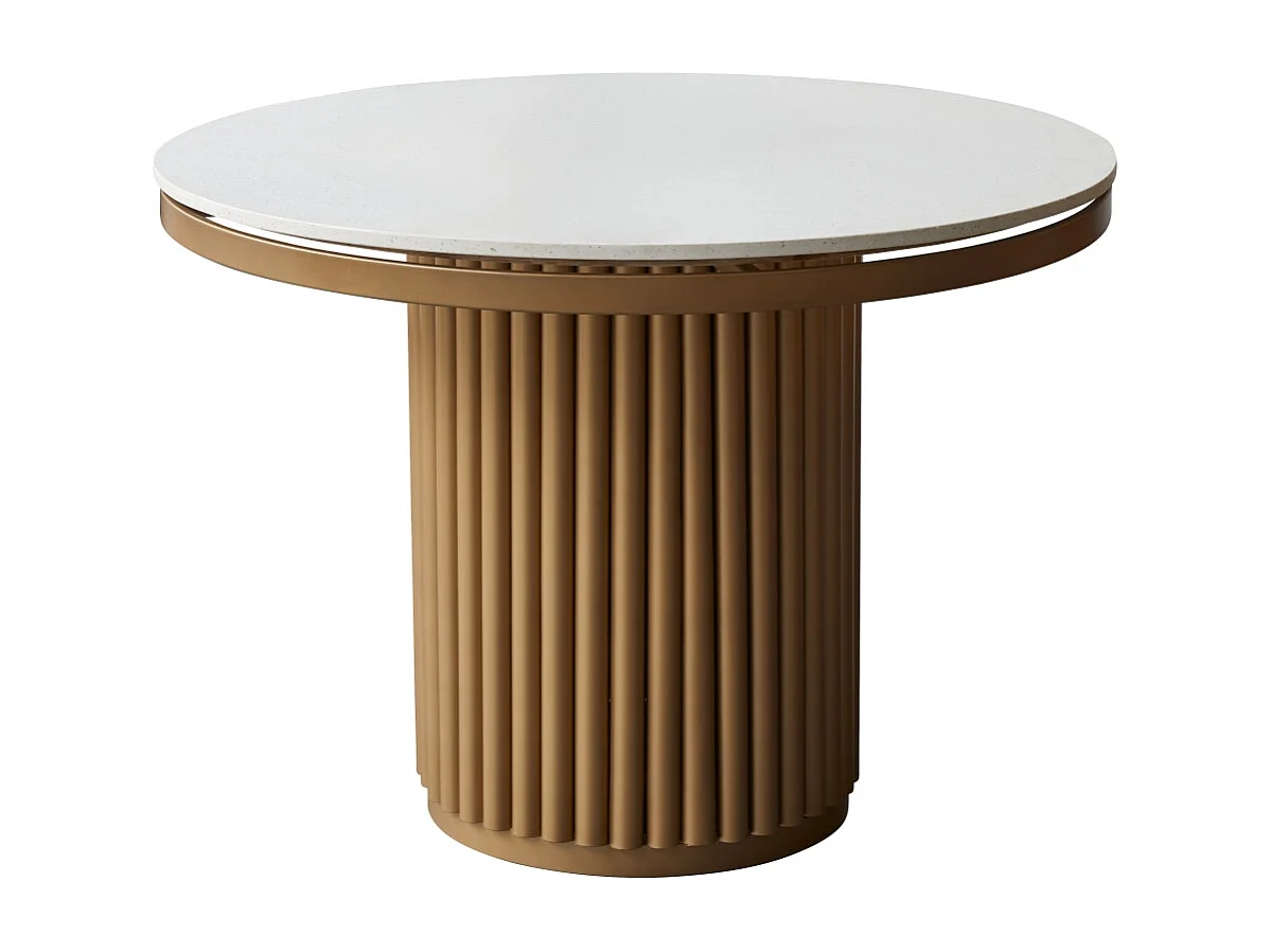 Runder Tisch Isaure aus Metall und Terrazzo 4/6 Personen 107 cm