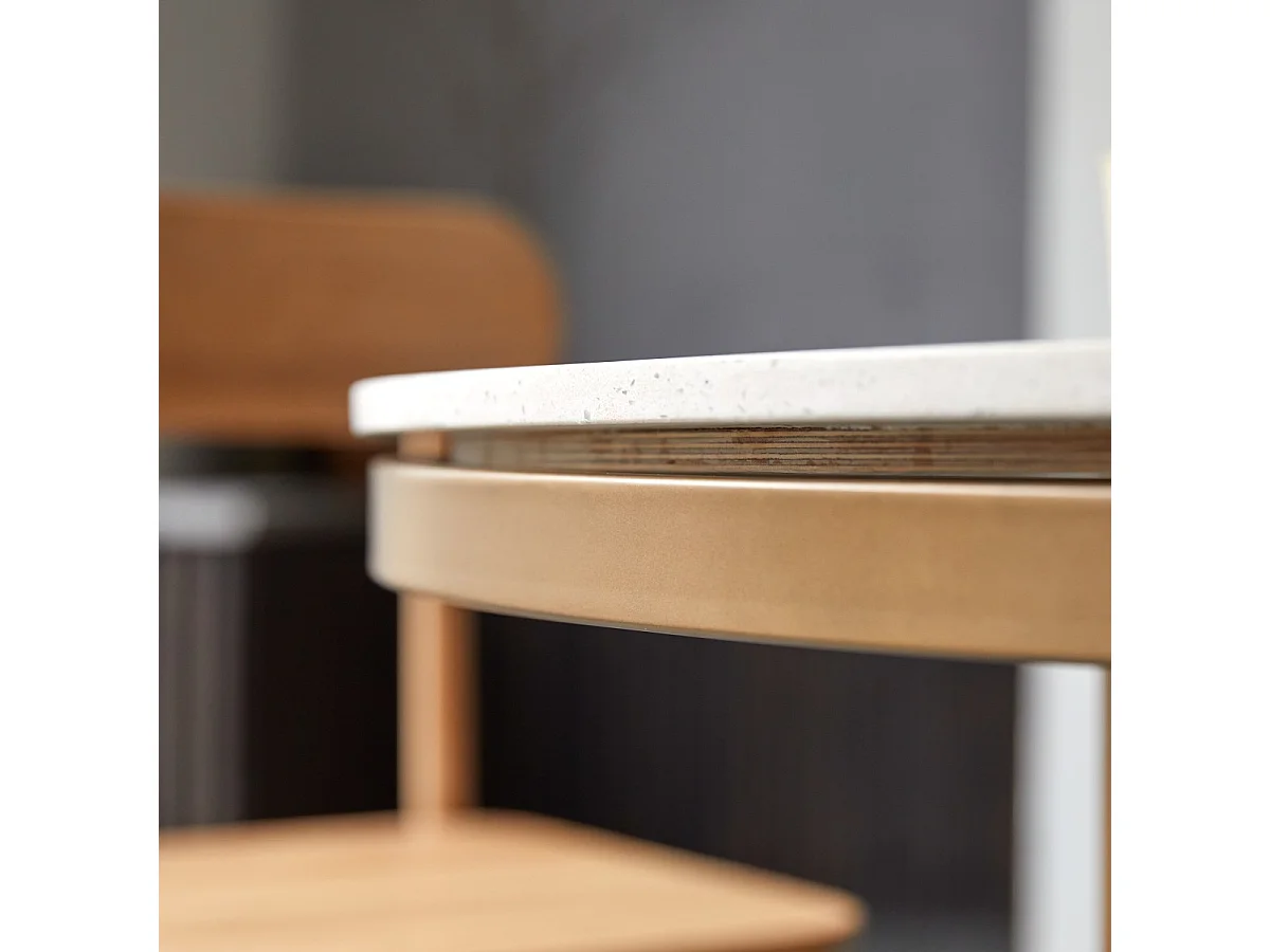 Runder Tisch Isaure aus Metall und Terrazzo 4/6 Personen 107 cm