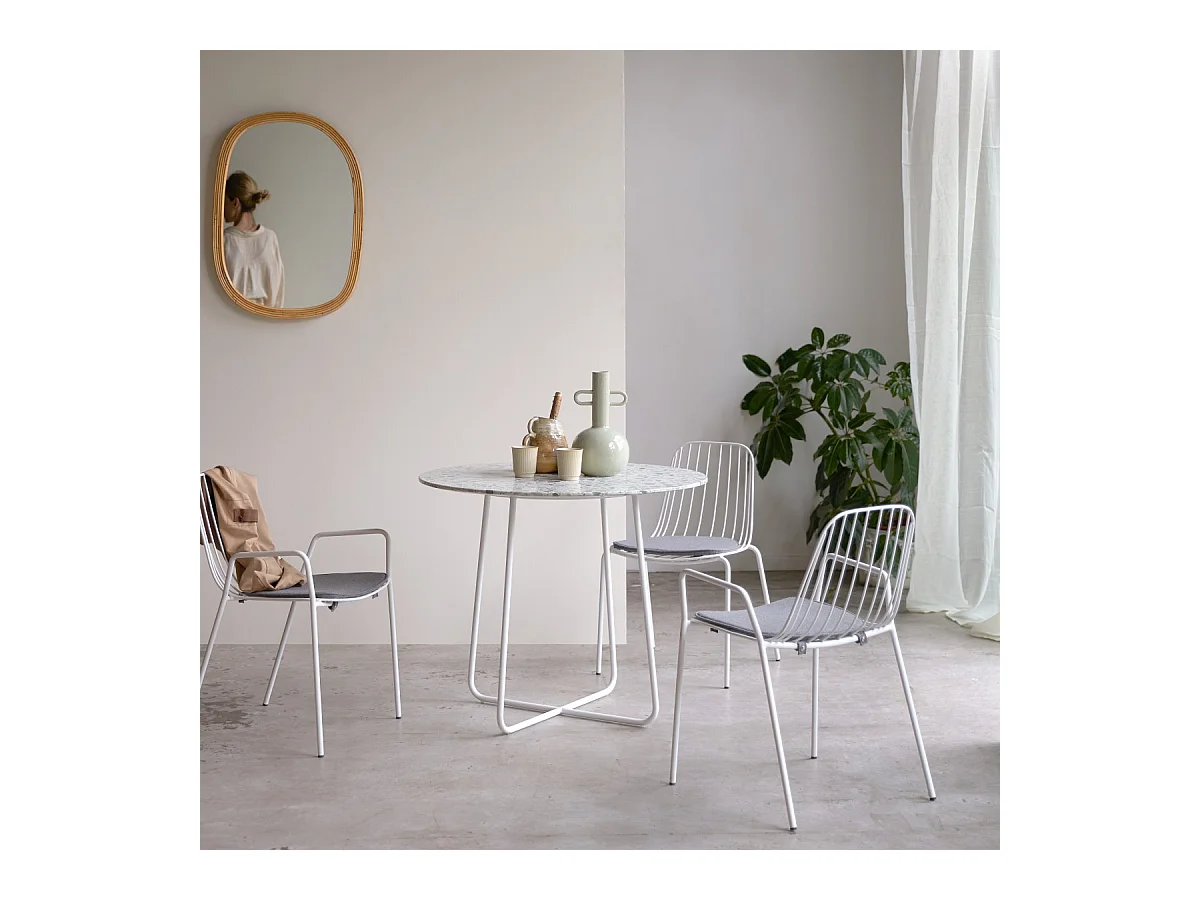 Runder Tisch Premium-Terrazzo und Metall 90 Elio grün