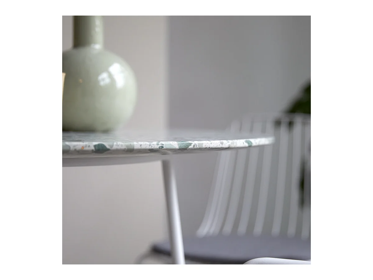 Runder Tisch Premium-Terrazzo und Metall 90 Elio grün