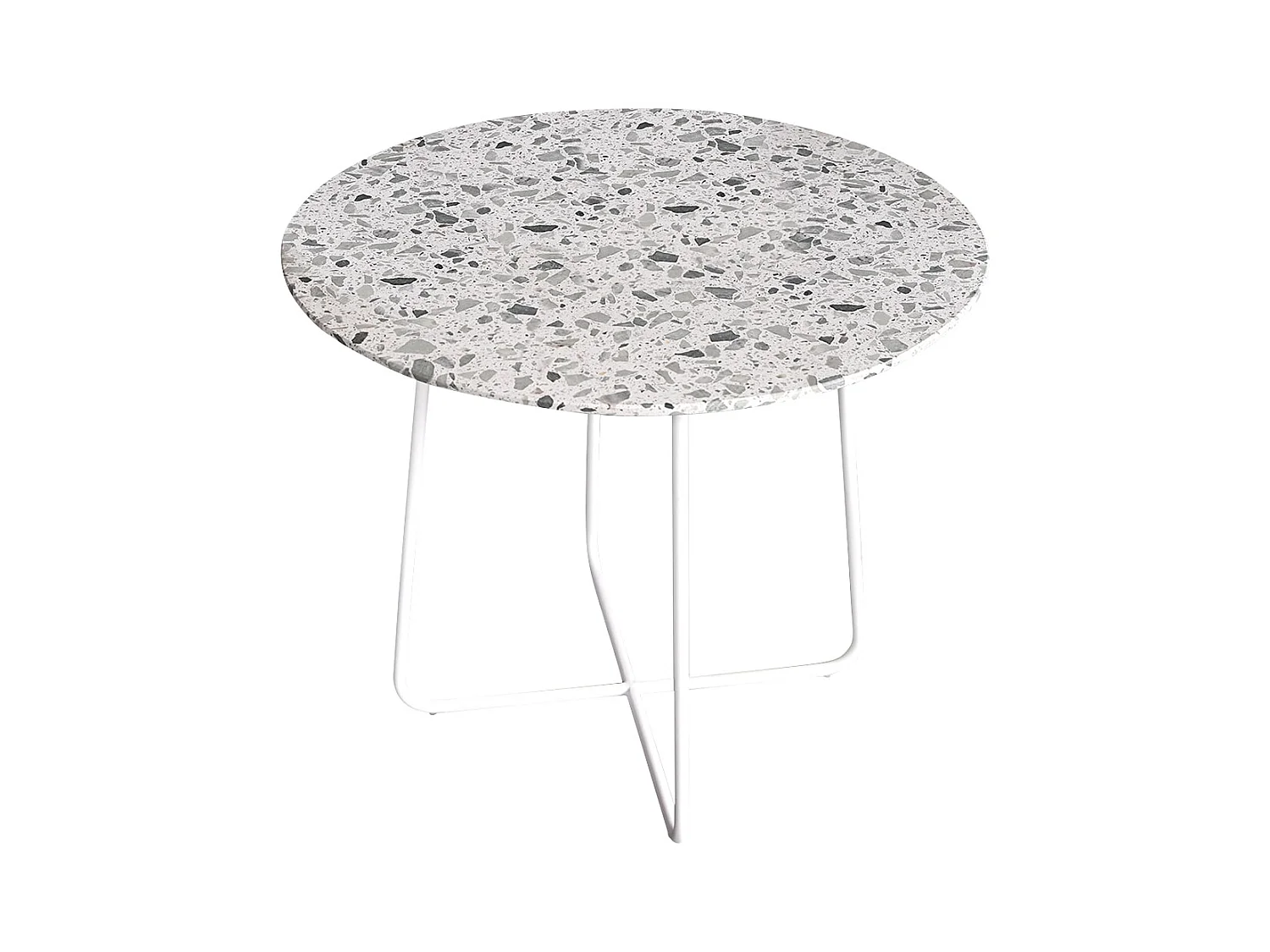 Runder Tisch Premium-Terrazzo und Metall 90 Elio grün