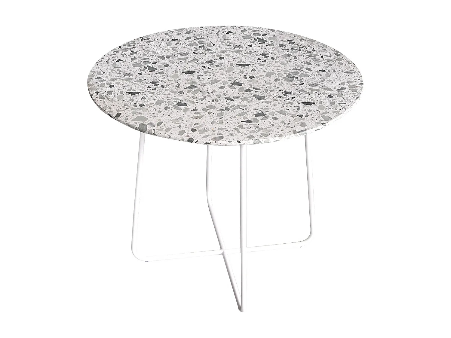 Runder Tisch Premium-Terrazzo und Metall 90 Elio grün