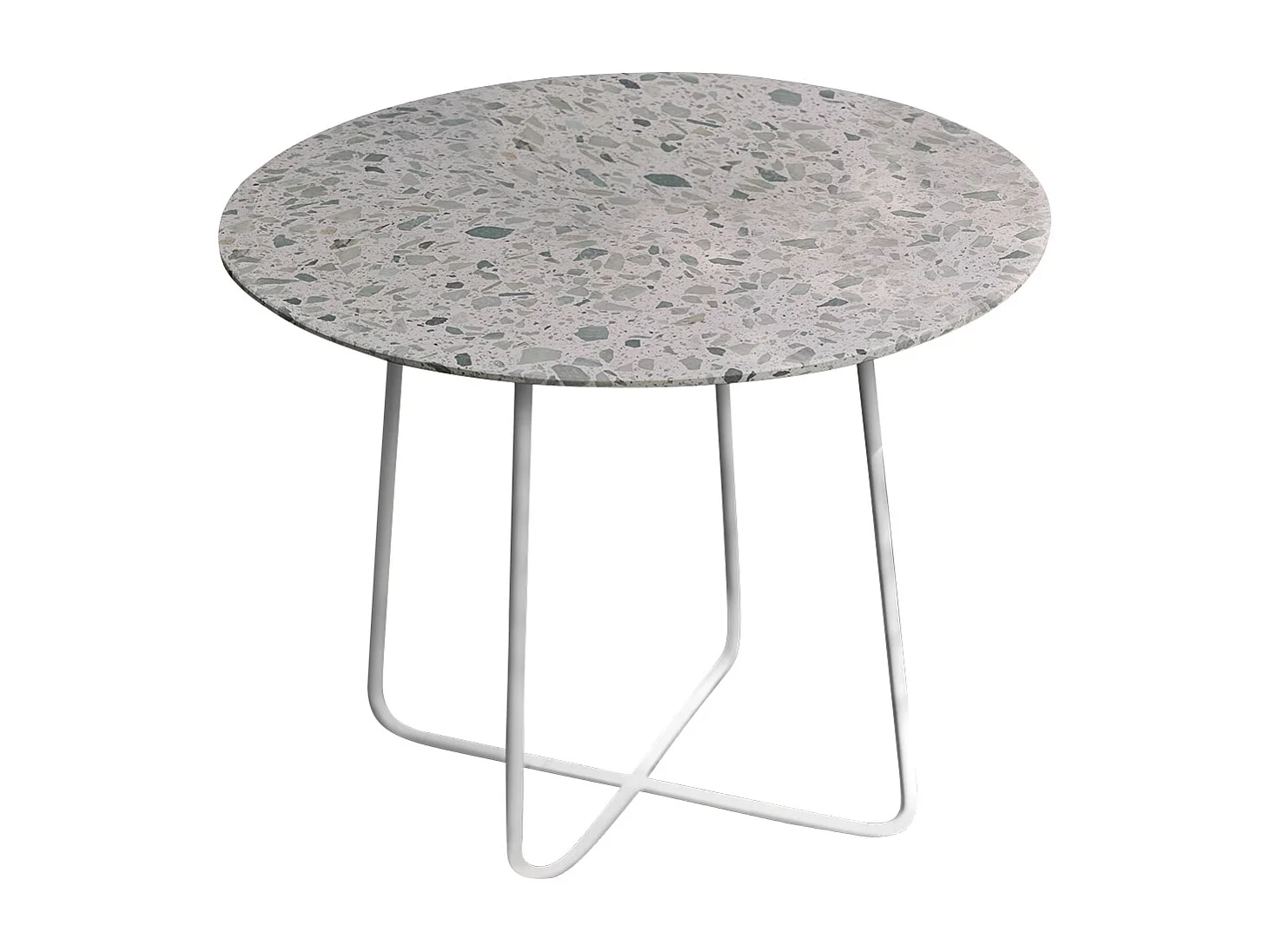 Runder Tisch Premium-Terrazzo und Metall 90 Elio grün