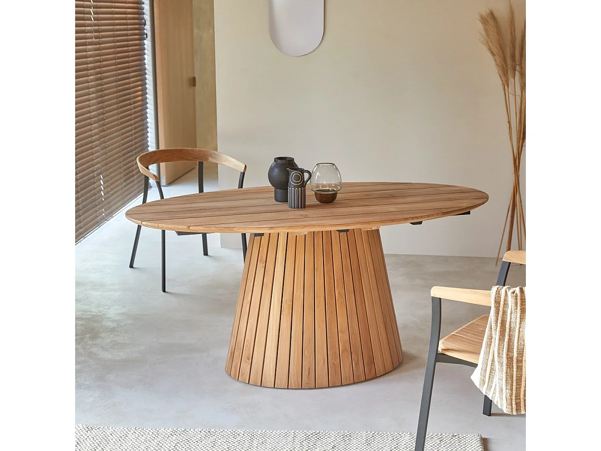 Ovaler Tisch Paloma aus massivem Teakholz 6 Pers.