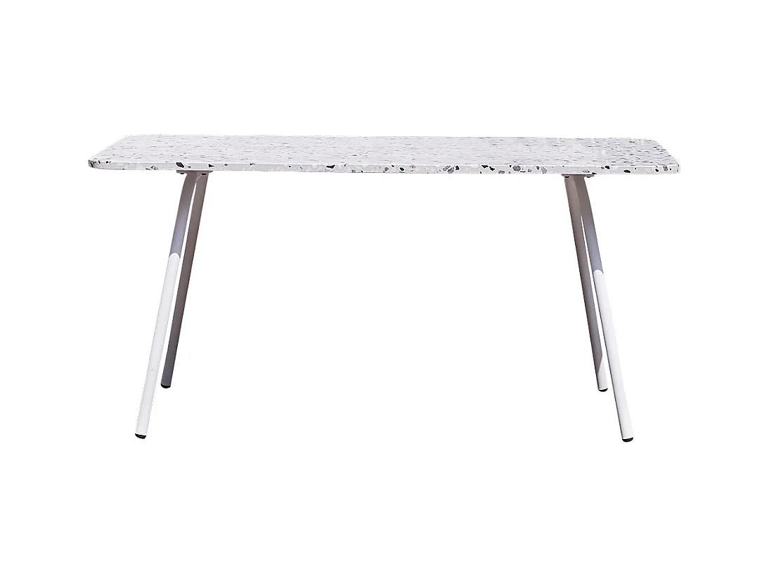 Table rectangulaire en terrazzo premium et métal 160 Elio white