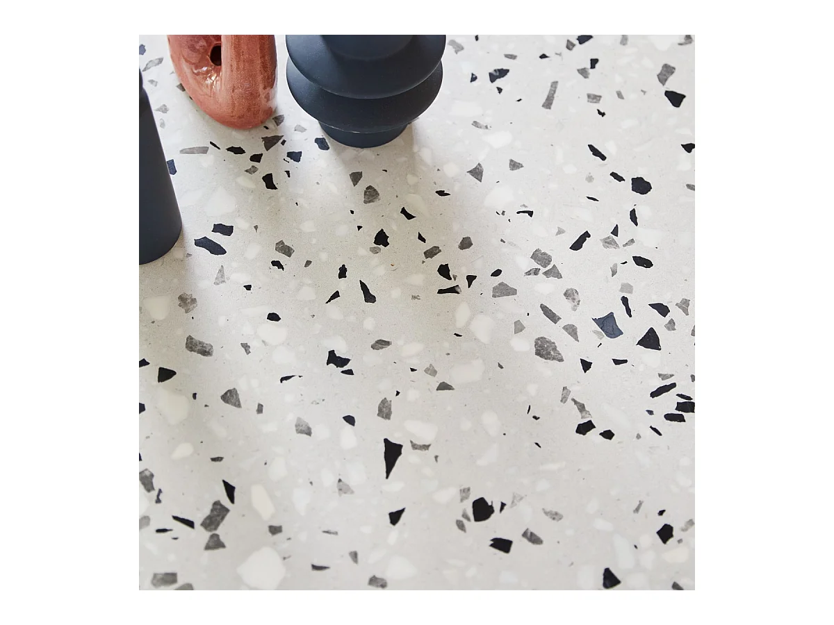 Table rectangulaire en terrazzo premium et métal 160 Elio white