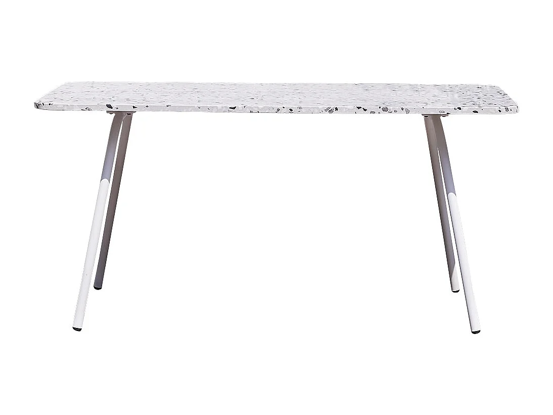 Table rectangulaire en terrazzo premium et métal 160 Elio white