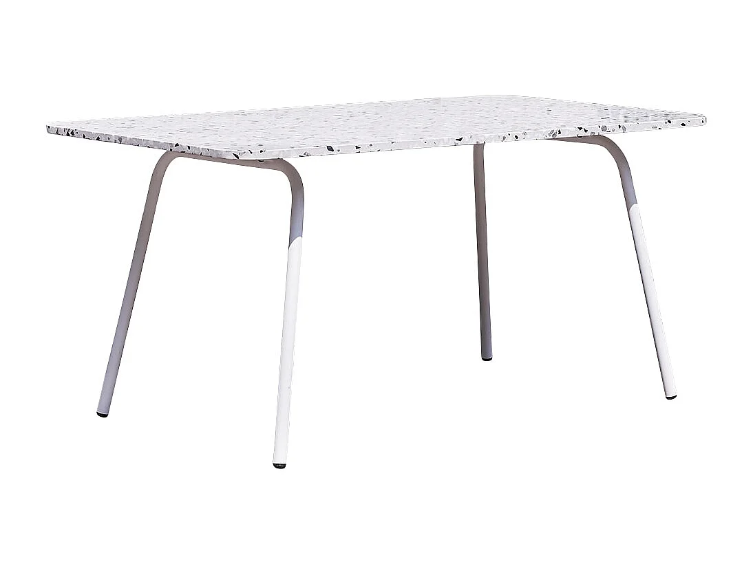 Table rectangulaire en terrazzo premium et métal 160 Elio white