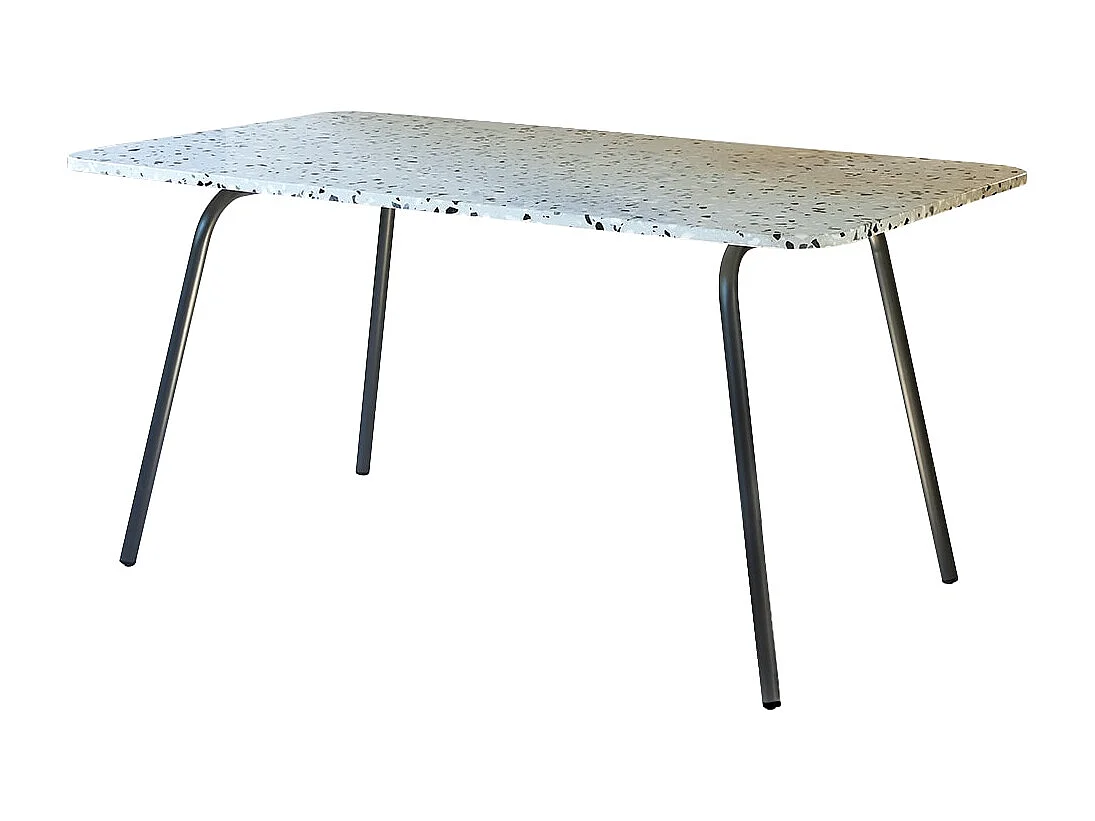 Table rectangulaire en terrazzo premium et métal 160 Elio grey