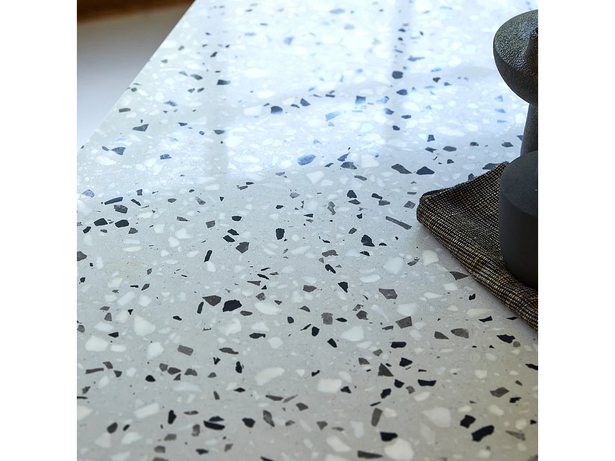 Rechteckiger Esstisch premium-terrazzo und Metall 160 Elio Grey
