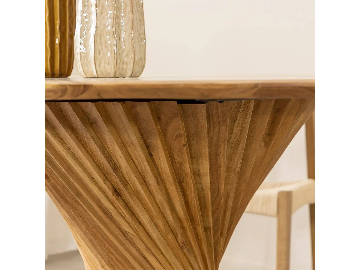 Mesa de comedor redonda de madera de acacia Orane