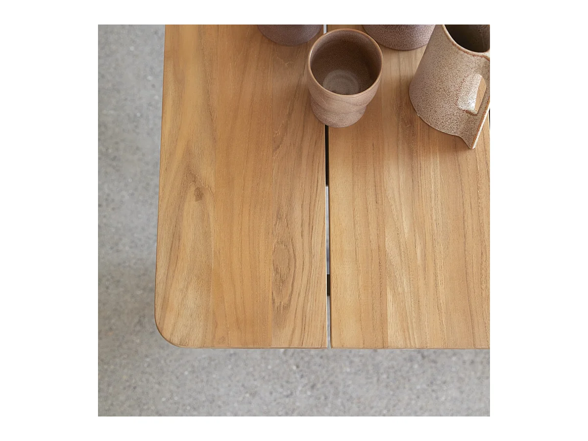 Table en bois de teck massif et aluminium Harper 6/8 pers.