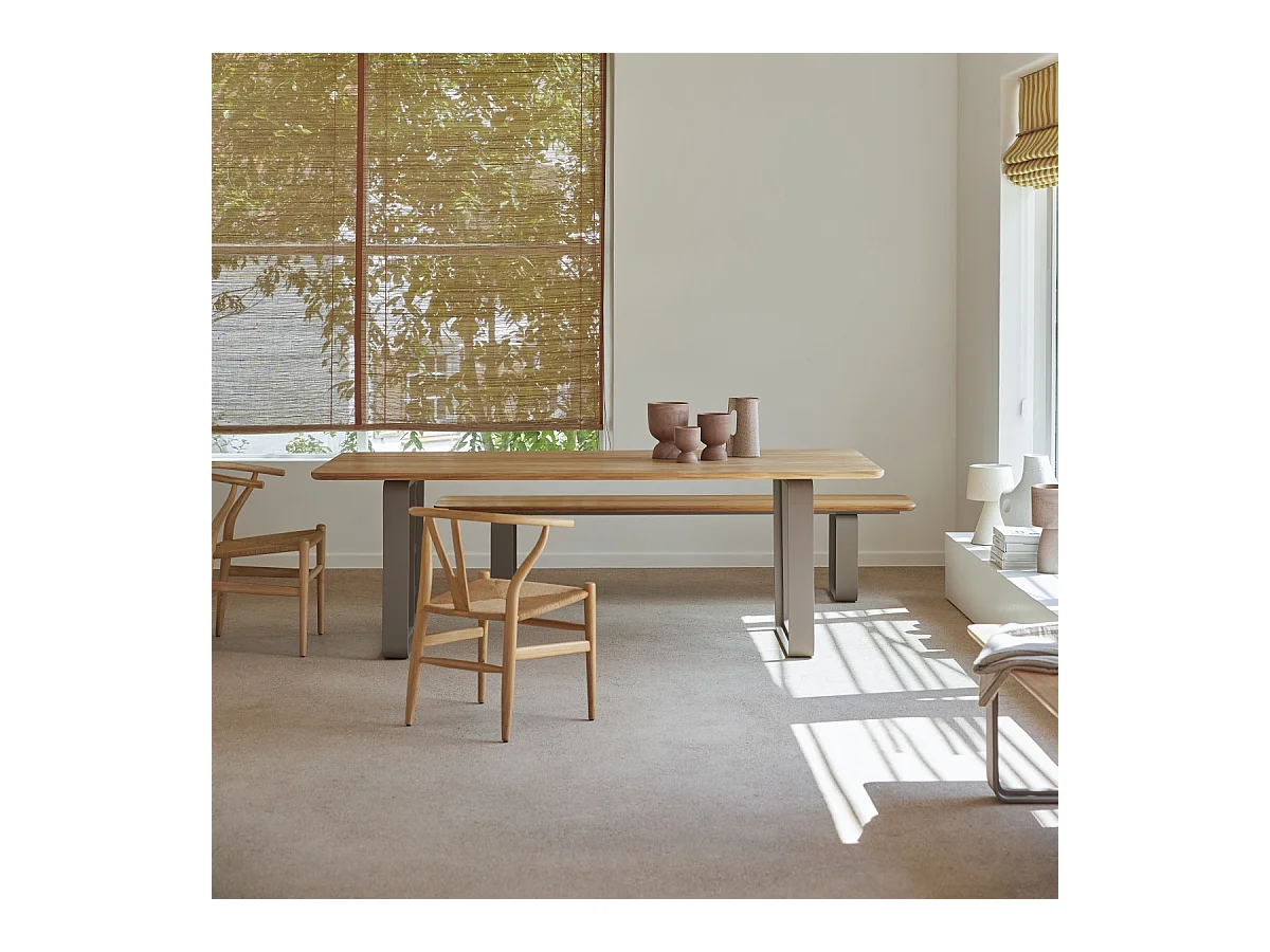 Table en bois de teck massif et aluminium Harper 6/8 pers.