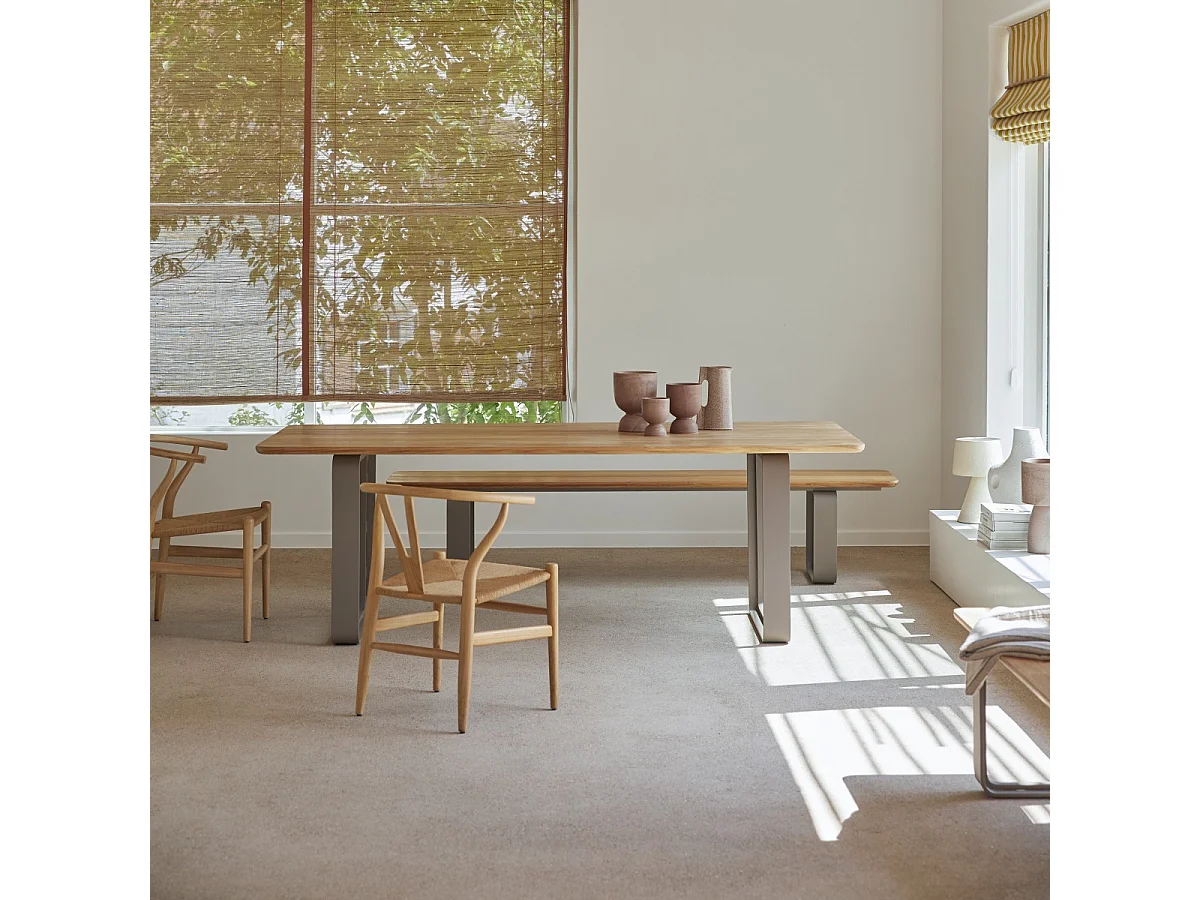 Tavolo in legno massello di teak e alluminio Harper 6/8 pers.