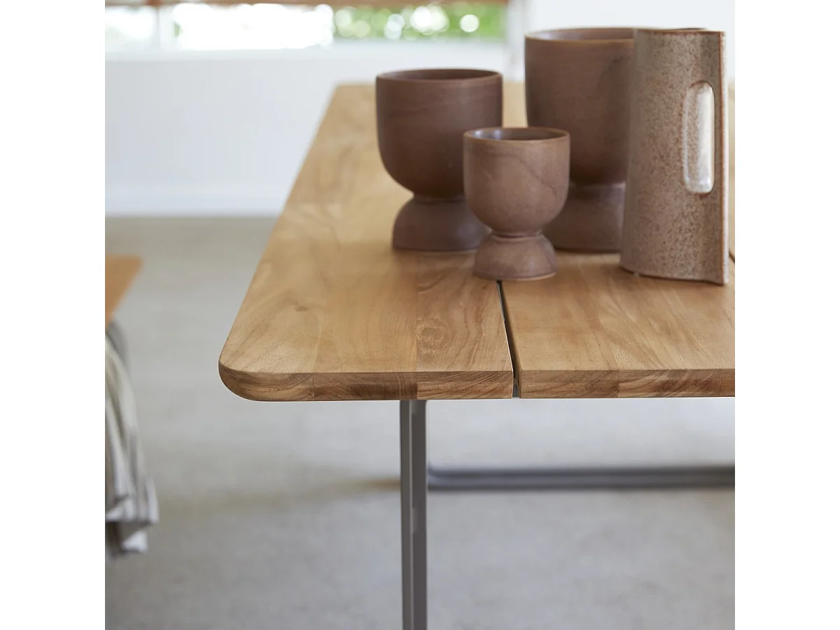 Tavolo in legno massello di teak e alluminio Harper 6/8 pers.