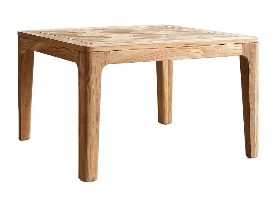 Esstisch Ruth aus massivem, recyceltem Teakholz 120x120