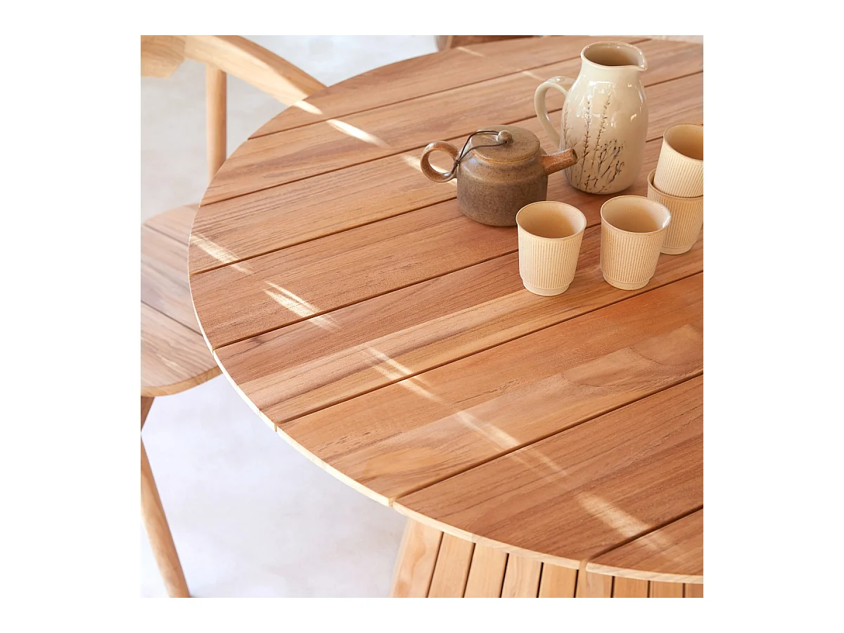 Runder Tisch Paloma aus massivem Teakholz 6 Pers.