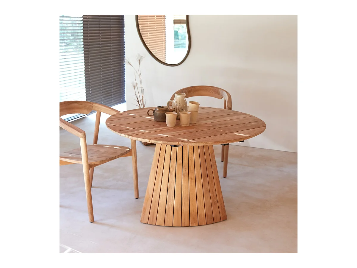 Runder Tisch Paloma aus massivem Teakholz 6 Pers.