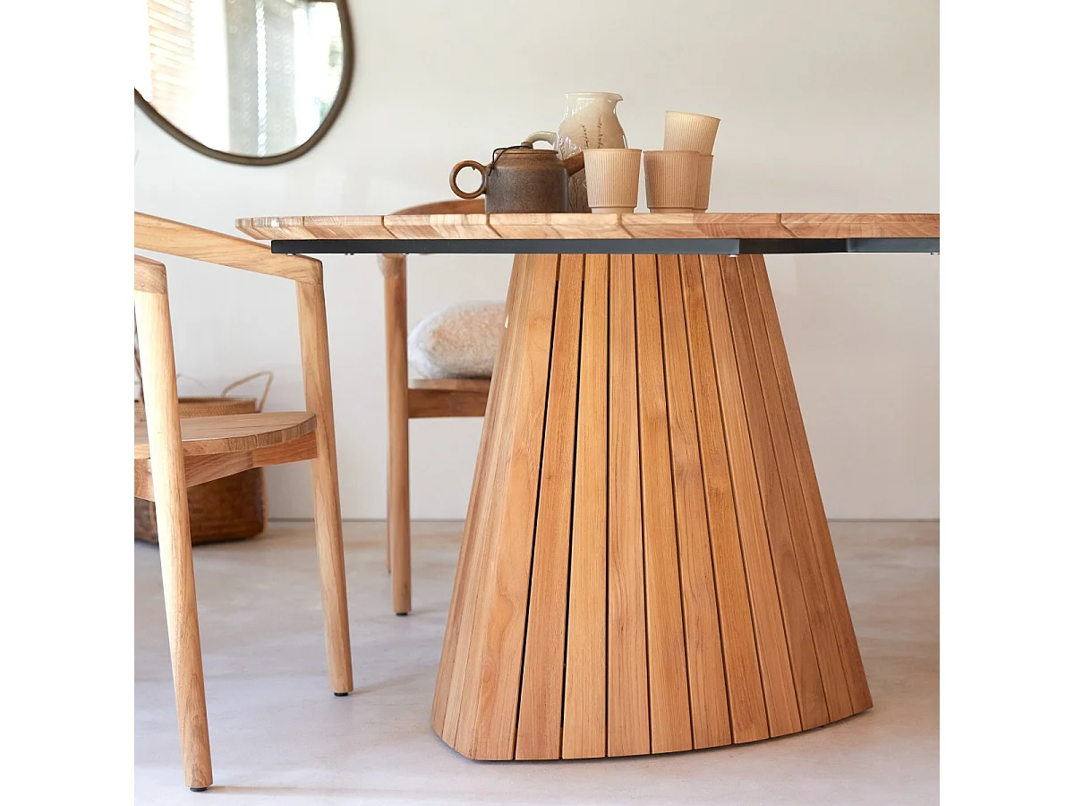 Runder Tisch Paloma aus massivem Teakholz 6 Pers.