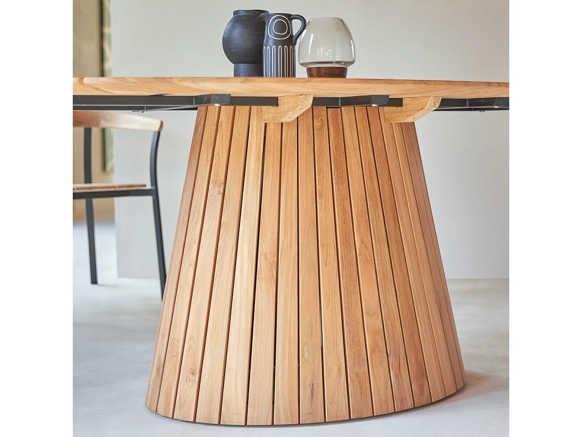 Runder Tisch Paloma aus massivem Teakholz 6 Pers.