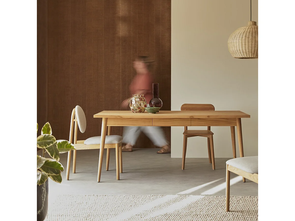 Esstisch aus Teakholz massiv Esszimmer Tisch 180x80 cm neu Tikamoon