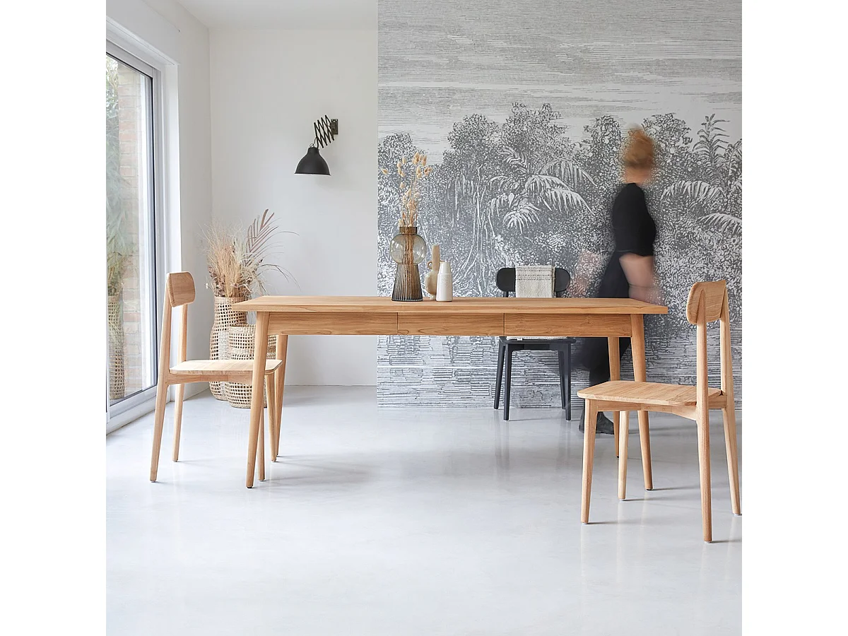 Esstisch aus Teakholz massiv Esszimmer Tisch 180x80 cm neu Tikamoon