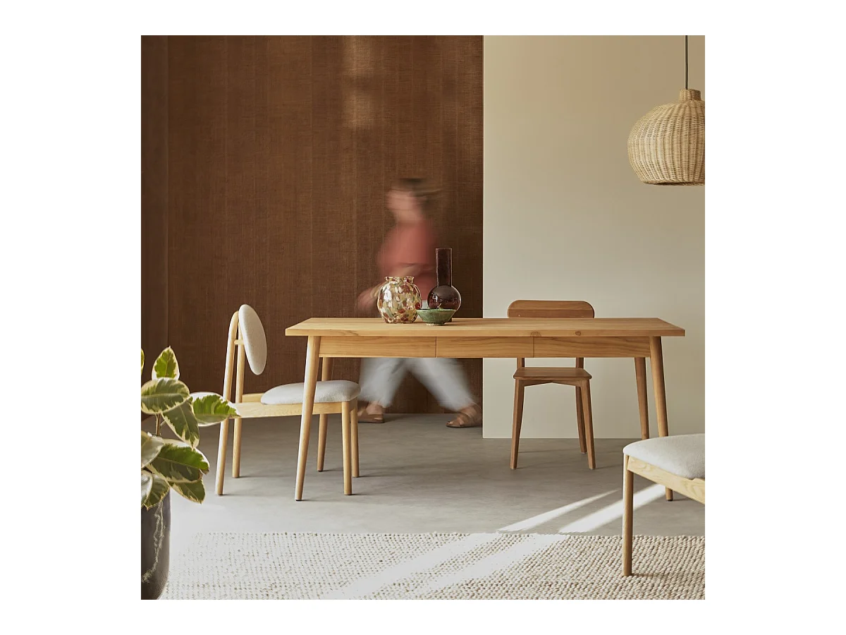 Esstisch aus Teakholz massiv Esszimmer Tisch 180x80 cm neu Tikamoon