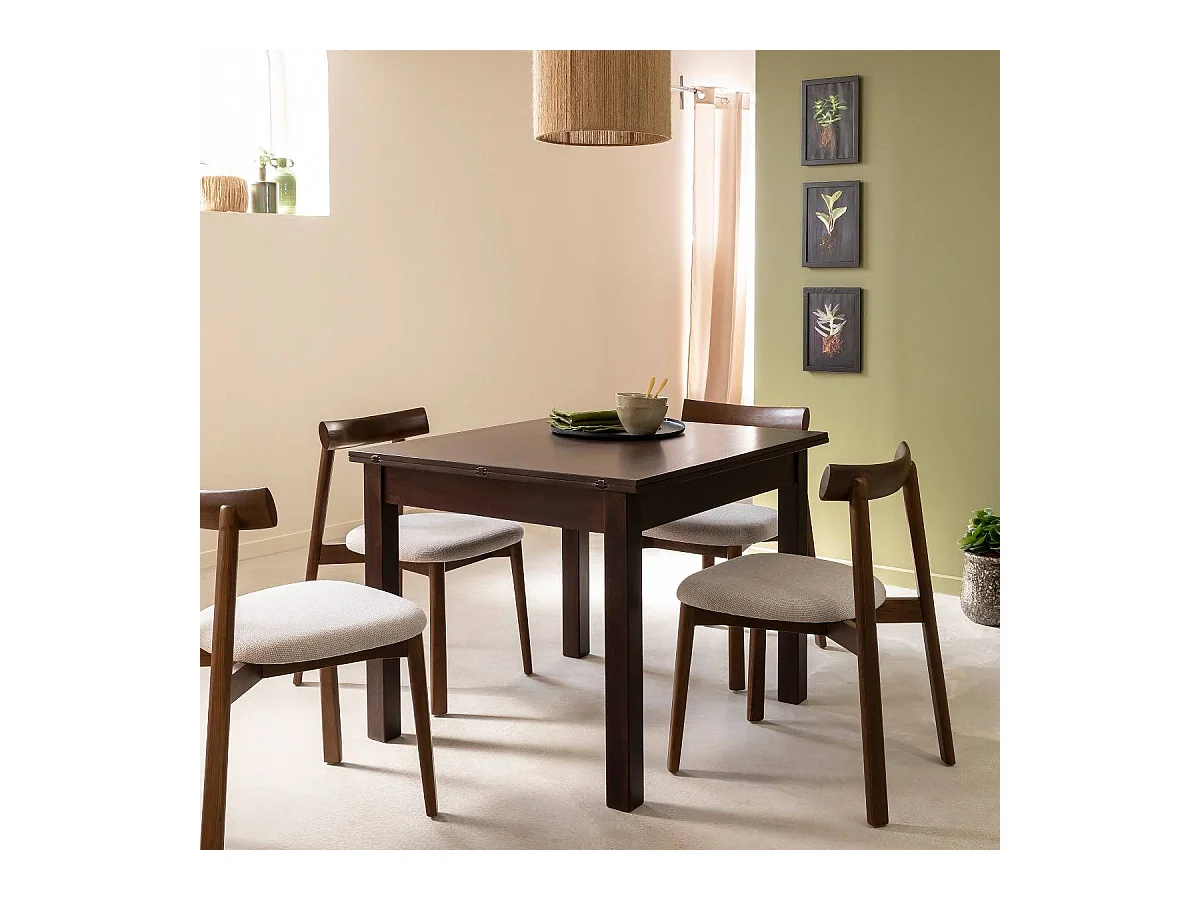 Table à manger avec allonges en bois de manguier Syanna